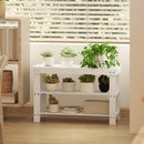 HOMCOM 3-Tier Bamboo Shoe Bench with 2 Shelves for Entryway, White