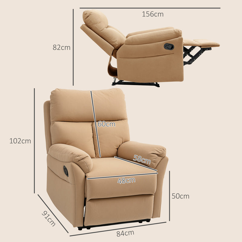 HOMCOM Recliner Armchair, Reclining Chair with Adjustable Leg Rest