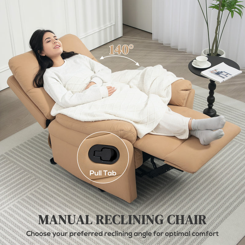 HOMCOM Recliner Armchair, Reclining Chair with Adjustable Leg Rest