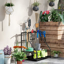 Outsunny Garden Tool Storage Rack, 3-Tier Garden Tool Rack with 11 Hooks