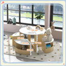AIYAPLAY Five-Piece Kids Table and Chairs Set with Storage, White
