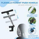 HOMCOM 6 In 1 White Kids Tricycle W/ Removable Handle For 1.5+ Year