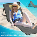 Outsunny Garden Beach Chair Mat, Sun Lounger Seats with Adjustable Back