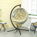 Outsunny Hanging Egg Chair Outdoor Indoor Swing Chair, Folding Basket