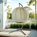 Outsunny Hanging Egg Chair Outdoor Indoor Swing Chair, Folding Basket