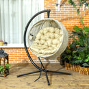 Outsunny Hanging Egg Chair Outdoor Indoor Swing Chair, Folding Basket