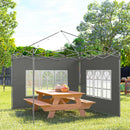 Outsunny Gazebo Side Panels for 3x3(m) or 3x4m Pop Up Gazebo, Dark Grey