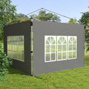 Outsunny Gazebo Side Panels for 3x3(m) or 3x4m Pop Up Gazebo, Dark Grey