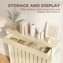 HOMCOM Radiator Cover with Drawer and Vertical Slats Oak