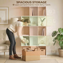 HOMCOM Geometric Bookshelf, 5-Tier S Shaped Bookcase, White Wood Effect