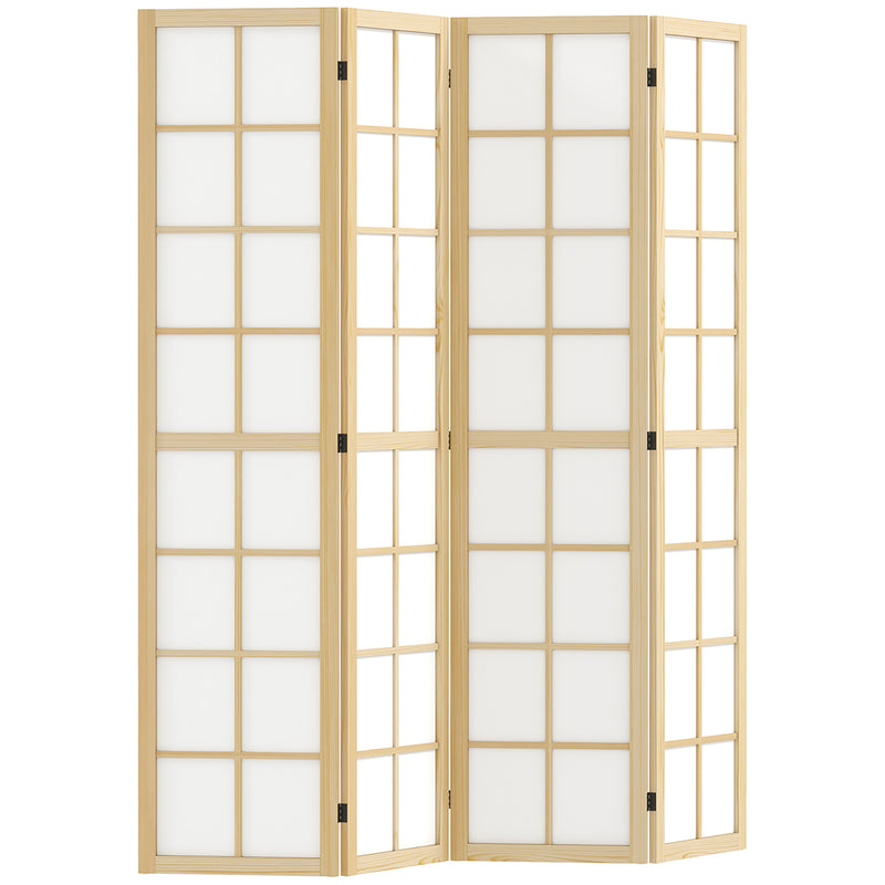 HOMCOM Indoor Room Partition, 4 Panel Folding Room Divider, 160 x 170cm
