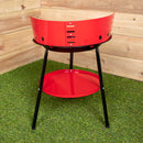35cm (14") Round Metal Garden Barbecue with Windshield & Shelf