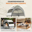 PawHut Portable Elevated Dog Bed With Removable Canopy