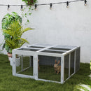 PawHut Rabbit Hutch Small Animal Guinea Pig House with Openable Roof Grey