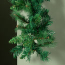 2.7m Green Christmas Garland with Pine Cones and Mixed Needles