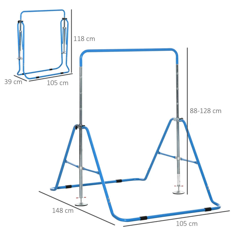 HOMCOM Gymnastics Bar for Kids -  Blue