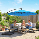 Outsunny 3(m) Banana Parasol Cantilever Umbrella Garden W/ Base Weights