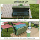 Outsunny Portable BBQ Grill with Suitcase Design for Camping Picnic Party