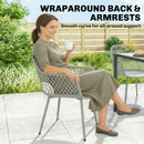 Outsunny Garden Chairs Set of 4, Garden Dining Chairs with Armrests, Grey