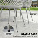 Outsunny Garden Chairs Set of 4, Garden Dining Chairs with Armrests, Grey