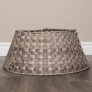40/58cm Samuel Alexander Medium KD Plastic Wicker Rattan Woven Christmas Tree Skirt in Grey