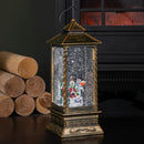 27cm  Christmas Dual Powered Water Spinner Antique Effect Lantern with Snowman Scene