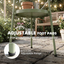 Outsunny Patio Side Table, 2-Tier Round Coffee End Table, Light Green