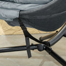 Outsunny Hanging Swing Chair w/ Metal Stand & Side Pocket, Charcoal Grey