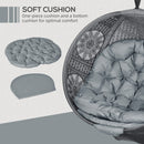 Outsunny Hanging Swing Chair w/ Metal Stand & Side Pocket, Charcoal Grey