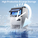 HOMCOM 45kg/24H Commercial Ice Maker Machine with Auto Self-Cleaning