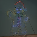 1.2m x 90cm Light up FlexiBright Gingerbread Man Decoration with 456 Twinkling Multi-Coloured LEDs