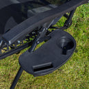 Multi Position Garden Gravity Relaxer Chair Sun Lounger with Sun Canopy in Black