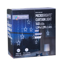 1.2m Battery Operated Christmas Star Curtain Lights with 140 White LEDs