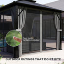 Outsunny 3x3(m) Polycarbonate Hardtop Gazebo with Aluminium Frame