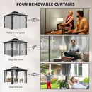 Outsunny 3x3(m) Polycarbonate Hardtop Gazebo with Aluminium Frame