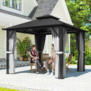 Outsunny 3x3(m) Polycarbonate Hardtop Gazebo with Aluminium Frame