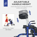 HOMCOM 2 in 1 Wheelchair & Folding Rollator Walker Combo, Pearl Blue