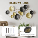 HOMCOM Hanging Wall Sculpture with Modern Lotus-Leaf Design, Metal Wall Art