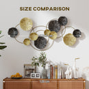 HOMCOM Hanging Wall Sculpture with Modern Lotus-Leaf Design, Metal Wall Art