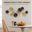 HOMCOM Hanging Wall Sculpture with Modern Lotus-Leaf Design, Metal Wall Art