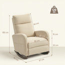 HOMCOM Modern High Back Corduroy Leisure Rocking Chair For Nursery, Beige