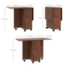 HOMCOM Folding Dining Table, Drop Leaf Table With Drawers Distressed