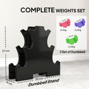 SPORTNOW Hex Dumbbells Set With Dumbbell Rack,  2 X 1kg, 2 X 2kg, 2 X 3kg