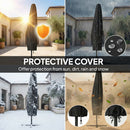 Outsunny 3 M Garden Cantilever Parasol With Solar Light, Rotation, Wine Red