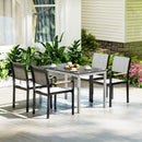 Outsunny 120 x 70 cm Garden Table for 4-6 with Aluminium Frame, Slatted Top