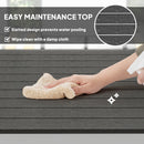 Outsunny 120 x 70 cm Garden Table for 4-6 with Aluminium Frame, Slatted Top