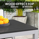 Outsunny 120 x 70 cm Garden Table for 4-6 with Aluminium Frame, Slatted Top