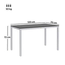Outsunny 120 x 70 cm Garden Table for 4-6 with Aluminium Frame, Slatted Top