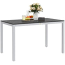 Outsunny 120 x 70 cm Garden Table for 4-6 with Aluminium Frame, Slatted Top