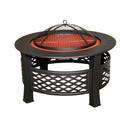 Samuel Alexander 80x58cm Black Steel Garden Patio Firepit Heater BBQ with Cover